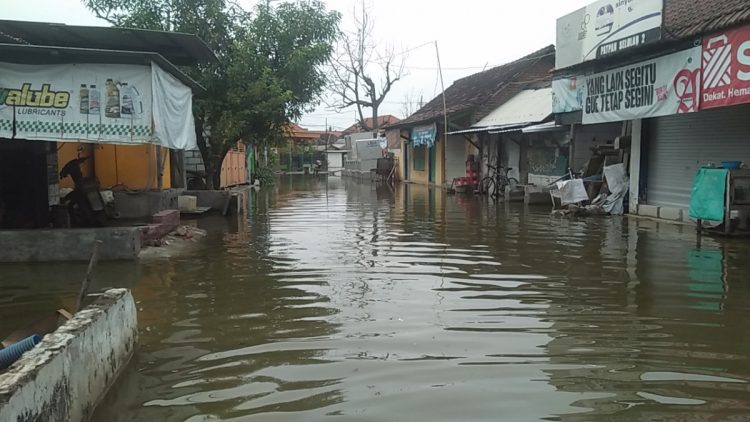Banjir yang terjadi di RT 5 RW 2 Desa Kedungbanteng, Kecamatan Tanggulangin, Kabupaten Sidoarjo, kini sudah merendam kurang lebih 130 rumah/Foto: Dimas.