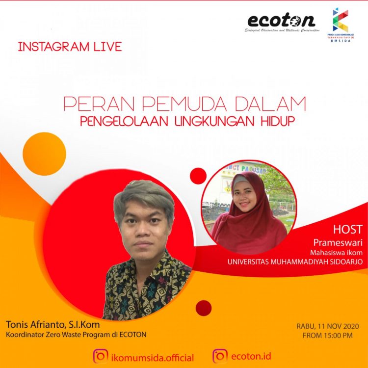 Memperingati Hari Pahlawan, Mahasiswa Ilmu Komunikasi Universitas Muhammadiyah Sidoarjo (Umsida) mengadakan live talk show di Instagram/Foto: istimewa.