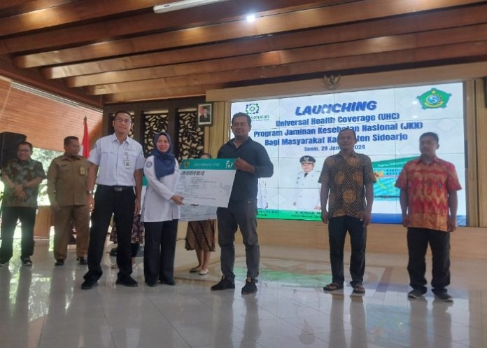 FOTO: Launching UHC atau BPJS Kesehatan gratis di Pendopo Delta Wibawa/Foto: Ipung Syaiful