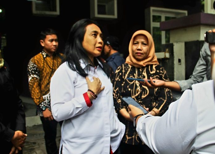 FOTO: Menteri PPPA Bintang Puspayoga saat mengunjungi UPTD Perempuan dan Anak di Sidoarjo/Foto: Ipung Syaiful
