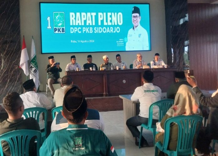 Rapat Pleno DPC PKB Sidoarjo memutuskan mendukung Gus Muhaimin kembali menjadi Ketum DPP PKB/Foto: Ipung Syaiful
