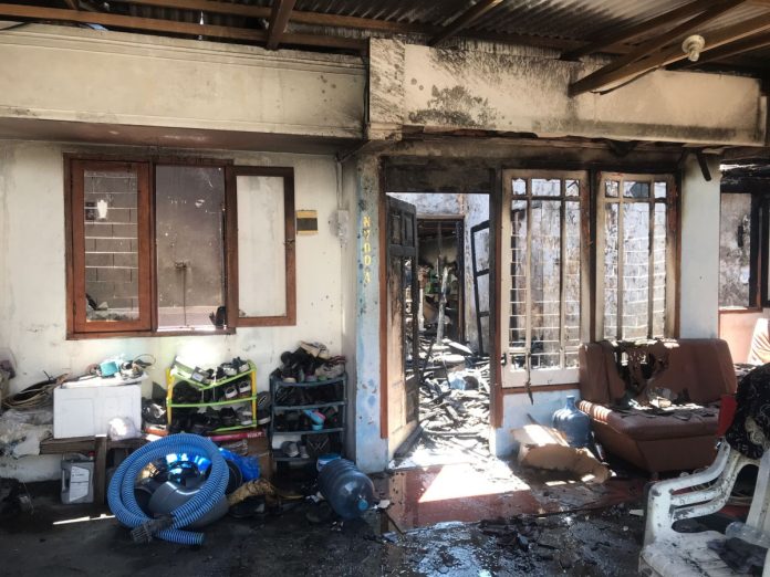 Kondisi rumah yang ludes terbakar / Foto : Hnf