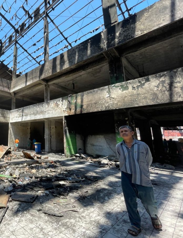 Potret sepi pasar krian usai insiden kebakaran / Foto : istimewa.