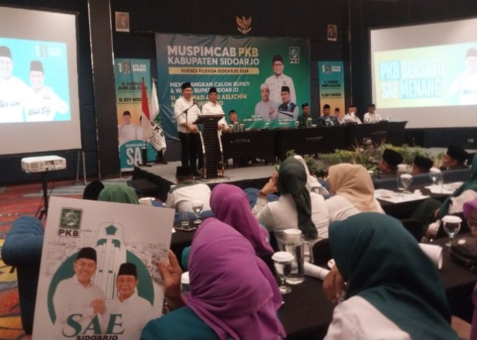 DPC PKB Sidoarjo saat menggelar Muspimcab untuk kemenangan Iin-Edy di Pilkada 2024/Foto: Ipung Syaiful