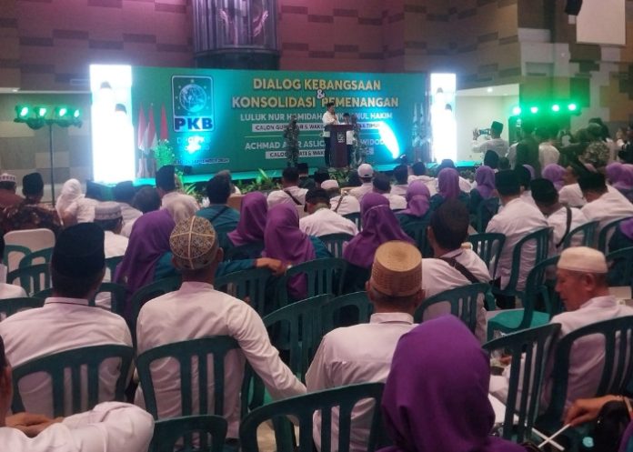 Luluk Nur Hamidah Calon Gubernur Jatim dari PKB saat menghadiri konsolidasi pemenangan Luman dan SAE di Sidoarjo/Foto: Ipung Syaiful