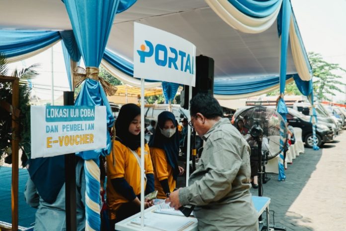 PT ISS soft launching e-voucher portal di Pasar Larangan Kecamatan Candi Sidoarjo/Foto: Ipung Syaiful