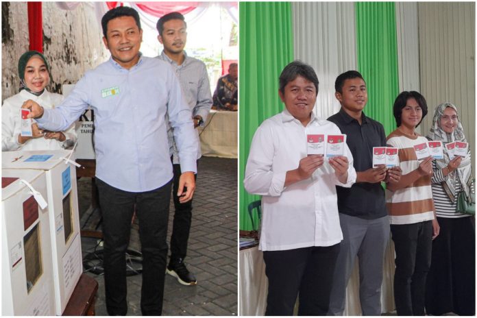 Kolase foto di TPS masing-masing Calon Bupati Sidoarjo nomor urut 1, Subandi, dan Cabup nomor urut 2, Achamd Amir Aslichin (Mas Iin) / foto: sidoarjonews.id