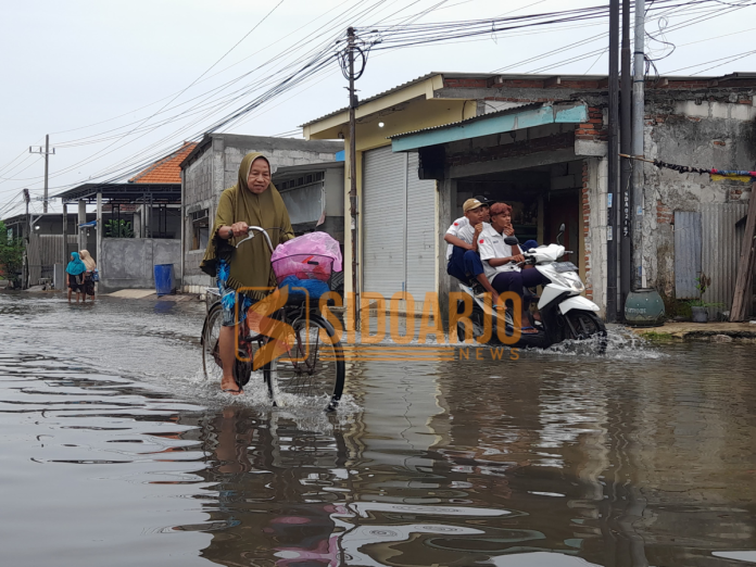 Kondisi Banjir di Dusun Klanggri, Desa Sidokerto, Kecamatan Buduran, Kabupaten Sidoarjo/Foto: Ipung Syaiful