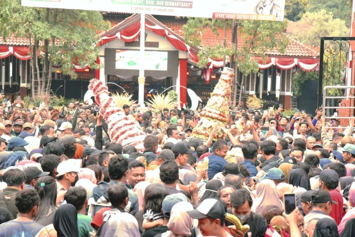 Gunungan sedekah bumi sebagai bentuk rasa syukur di Harjasdas ke-166 tahun 2025 / foto: istimewa