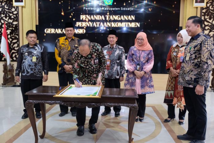 Dinas Perpustakaan dan Kearsipan Sidoarjo saat sosialisasi dan Perencanaan Gerakan Nasional Sadar Tertib Arsip (GNSTA) di Pendopo Delta Wibawa/Foto: istimewa