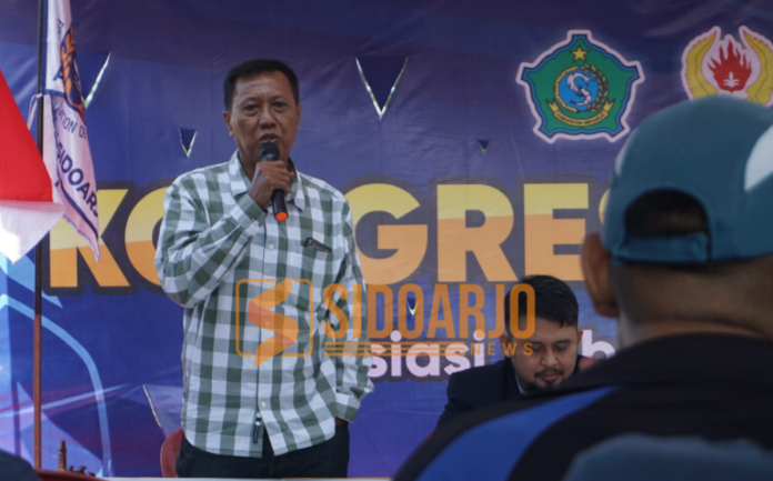 Puji Daryo usai terpilih menjadi Ketua Askab PSSI Sidoarjo/Ipung Syaiful