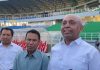 Dari Lapangan hingga Keamanan, Begini Kesiapan Gelora Delta Sidoarjo Jadi Tuan Rumah Piala Asia U-23 2026 Dari kanan, Ketua Asprov PSSI Jatim Ahmad Riyadh, Sekjend PSSI Yunus Nusi, Sekrrtaris Asprov PSSI Jatim Amir Burhanuddin/Foto: istimewa