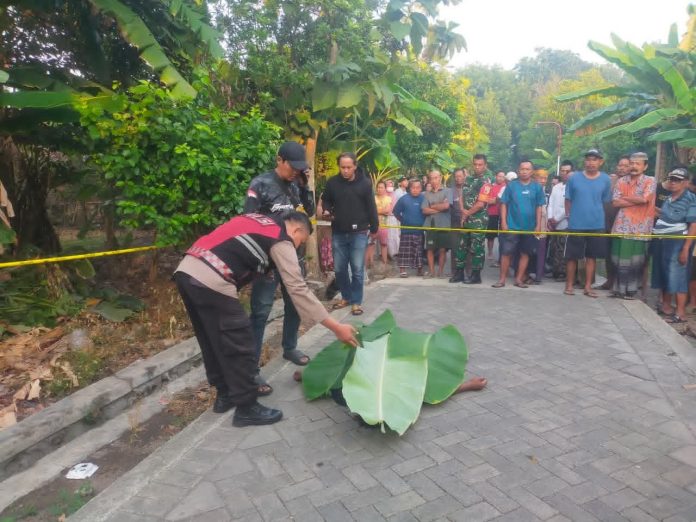 Penemuan sesosok mayat pria di tepi jalan Desa Waung, Kecamatan Krembung, Sidoarjo, pada Jumat (11/10/2025) pagi / Foto: istimewa